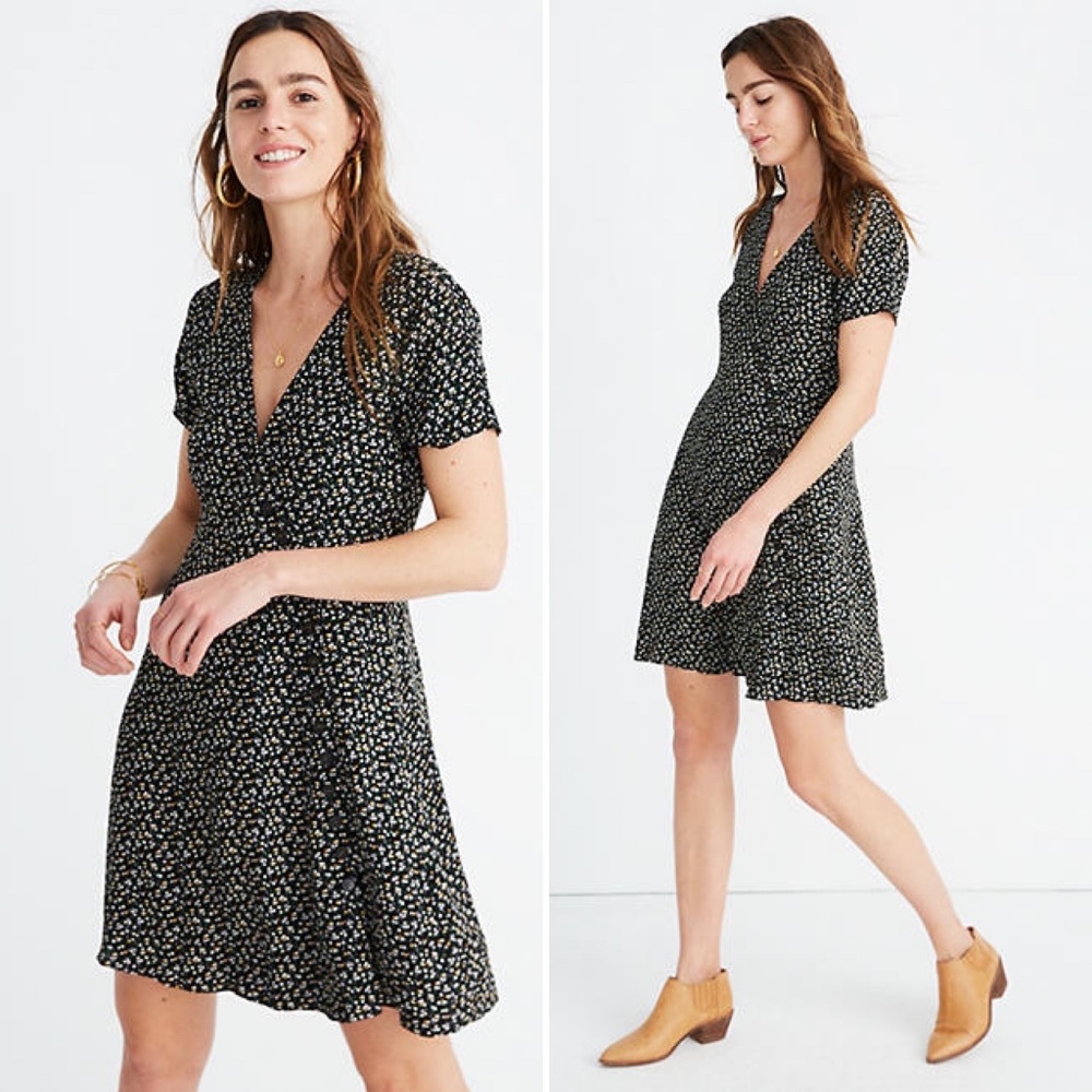 Madewell Button Wrap Dress Playground Posies